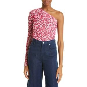 NWT Baum Und Pfergarten Jamaica One-Shoulder Stretch Top - Leopard Print Animal